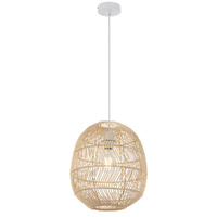 Telbix Rana 30cm Pendant Light Natural Rattan