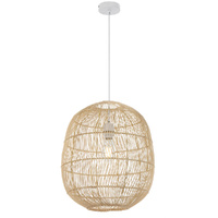 Telbix Rana 40cm Pendant Light Natural Rattan