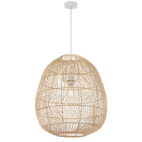 Telbix Rana 50cm Pendant Light Natural Rattan