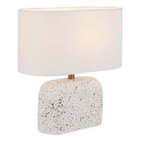 Telbix Reano Table Lamp White Terrazzo and Ivory