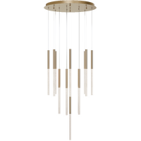 Calibo Rhea 14 Light 100W CCT LED Pencil Drop Pendant Brass