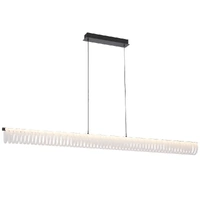 Telbix Romay Linear LED Pendant Light Black Opal 150cm 3CCT Dimmable