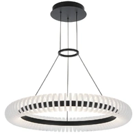 Telbix Romay LED Pendant Light Black Opal 80cm 3CCT Dimmable