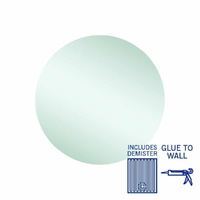 Thermogroup Ablaze Rio 600mm Round Glue-to-Wall Polished Edge Mirror with Demister
