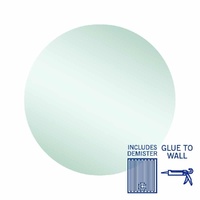 Thermogroup Ablaze Rio 700mm Round Glue-to-Wall Polished Edge Mirror with Demister