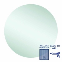 Thermogroup Ablaze Rio 800mm Round Glue-to-Wall Polished Edge Mirror with Demister
