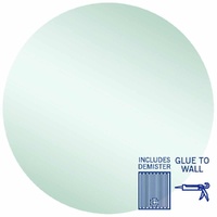 Thermogroup Ablaze Rio 900mm Round Glue-to-Wall Polished Edge Mirror with Demister