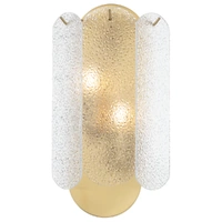 Telbix Samona Wall Light Antique Gold Clear Glass