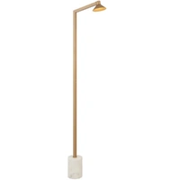 Telbix Satrom Floor Lamp Antique Brass White Marble