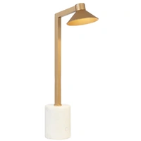 Telbix Satrom Table Lamp Antique Brass White Marble