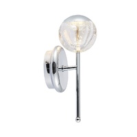 Telbix Segovia 5W LED Wall Light Chrome with Clear Bubble Glass