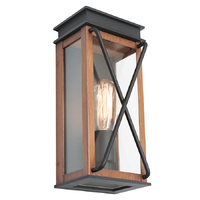 Cougar Sicily Wall Light Black & Timber