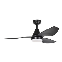 ThreeSixty Simplicity 45 Inch DC Ceiling Fan Black with 18W LED Light
