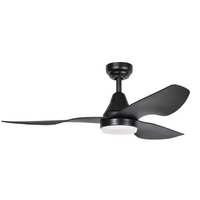 ThreeSixty Simplicity 52 Inch DC Ceiling Fan Black with 18W LED Light