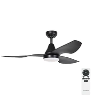 ThreeSixty Simplicity 52 Inch DC Ceiling Fan Black with 18W LED Light