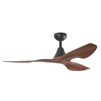 ThreeSixty Simplicity 52 Inch DC Ceiling Fan Black with Walnut Blades