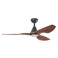 ThreeSixty Simplicity 52 Inch DC Ceiling Fan Black with Walnut Blades and 18W LED Light