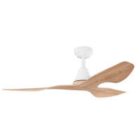 ThreeSixty Simplicity 52 Inch DC Ceiling Fan White with Light Oak Blades