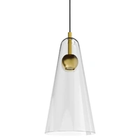 Calibo Skua Artisan Glass LED Pendant Brushed Brass