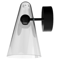 Calibo Skua Artisan Glass LED Wall Light Black
