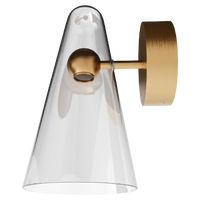 Calibo Skua Artisan Glass LED Wall Light Brushed Brass
