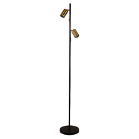 Oriel Ponte Twin Floor Lamp Black & Satin Brass