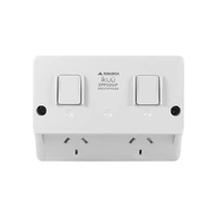 Mercator Ikuü Smart Zigbee IP54 Double Power Point Grey