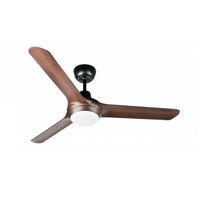 Ventair Spyda 1250 3-Blade Ceiling Fan Walnut with Light