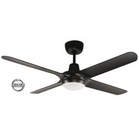 Ventair Spyda 1250 4-Blade Ceiling Fan Black with Light