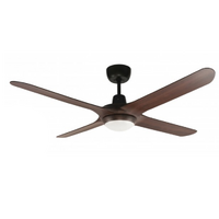 Ventair Spyda 1250 4-Blade Ceiling Fan Walnut with Light