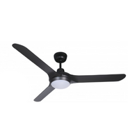 Ventair Spyda 1400 3-Blade Ceiling Fan Black with Light