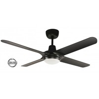 Ventair Spyda 1400 4-Blade Ceiling Fan Black with Light