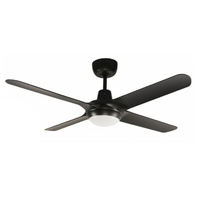 Ventair Spyda 1400 4-Blade Ceiling Fan Black with Light