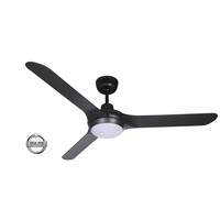 Ventair Spyda 1570 3-Blade Ceiling Fan Black with Light