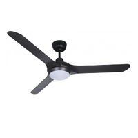 Ventair Spyda 1570 3-Blade Ceiling Fan Black with Light