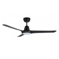 Ventair Spyda EC 50" 3 Blade LED Ceiling Fan Black