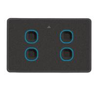Mercator Smart Quad Light Switch Black Zigbee