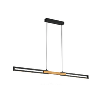 Telbix Thorin 180cm 36W 3CCT LED Linear Pendant Light Black and Oak