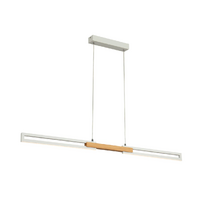 Telbix Thorin 180cm 36W 3CCT LED Linear Pendant Light White and Oak
