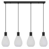 Telbix Tresor 4 Light Pendant Black and Opal Glass