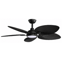 ThreeSixty Tropicana 56 Inch DC Ceiling Fan Black with 24W LED Light and 8W Uplight