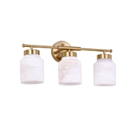 CLA Tufo Triple White Jar Alabaster Wall Light with Brass Highlight