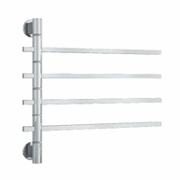 Thermorail USV35 Straight Square Swivel Polished Non-Heated Towel Rail