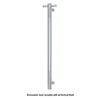 Thermorail UVS900H Round Polished Non-Heated Vertical Single Towel Rail