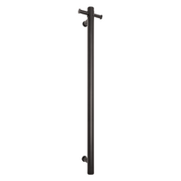 Thermorail UVS900HB Round Matt Black Non-Heated Vertical Single Towel Rail