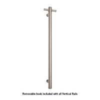 Thermorail UVS900HBR Round Brushed Stainless Non-Heated Vertical Single Towel Rail