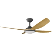 Calibo Vanga 48" DC Smart Ceiling Fan with LED Light and Remote Control Black/Bamboo