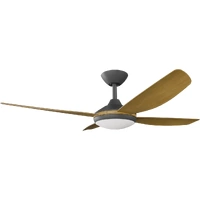 Calibo Vanga 48" DC Smart Ceiling Fan with LED Light and Remote Control Black/Teak