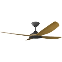 Calibo Vanga 48" DC Ceiling Fan Black with Teak Blades