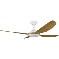 Calibo Vanga 48" DC Ceiling Fan White with Teak Blades